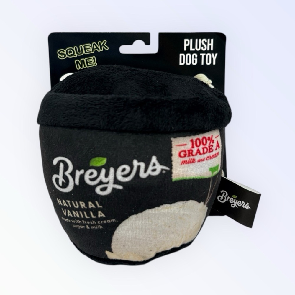Breyers NATURAL VANILLA Plush Squeaky Dog Toy NEW!!